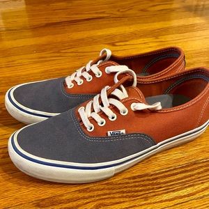 VANS Authentic Pro Low 9.5 US Blue/Red Low Top Ultra Cush Canvas Sneakers Shoes